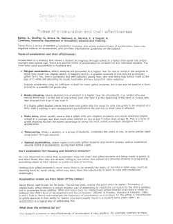 Davidson Institute - types of acceleration and effectiveness