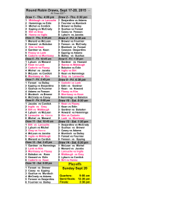 Round Robin Draws, Sep - Brockville Country Club
