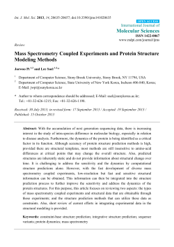 Mass Spectrometry Coupled Experiments and Protein Structure