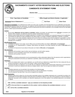 Candidate Statement Form - Sacramento County Voter Registration
