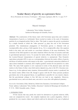 Scalar theory of gravity as a pressure force