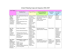 Grade 5 Reading Scope and Sequence 2016-2017