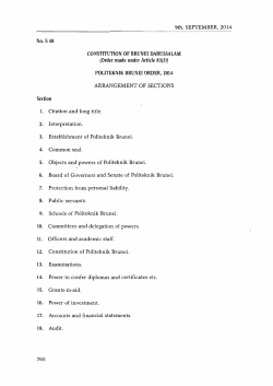 9th. SEPTEMBER, 2014 CONSTITUTION OF BRUNEI