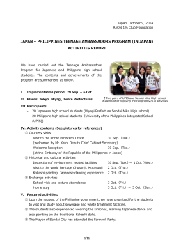 JAPAN &ndash; PHILIPPINES TEENAGE AMBASSADORS PROGRAM (IN