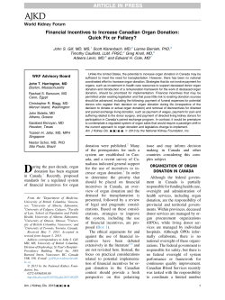 Financial Incentives to Increase Canadian Organ Donation: Quick