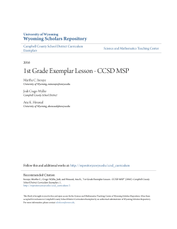 1st Grade Exemplar Lesson - CCSD MSP