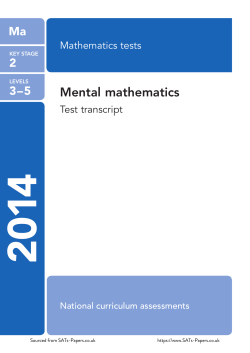 2014 KS2 SATs Maths Mental Maths Transcript