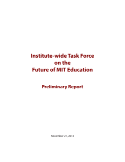 preliminary report of the Institute-Wide Task Force on the