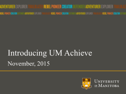 Introducing UM Achieve - University of Manitoba