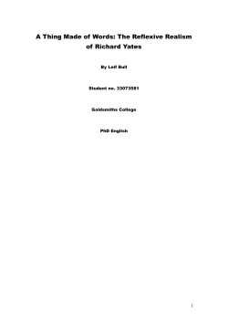 A Thing Made of Words: The Reflexive Realism of Richard Yates