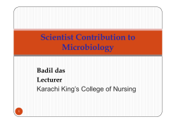 Scientist Contribution to Microbiology