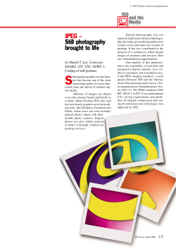 JPEG &ndash; Still photography brought to life