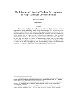 The Influence of Historical Tax Law Developments on Anglo