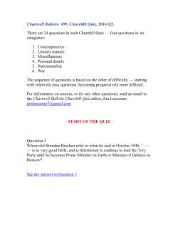 Chartwell Bulletin #99, Churchill Quiz, 2016 Q3. There are 24