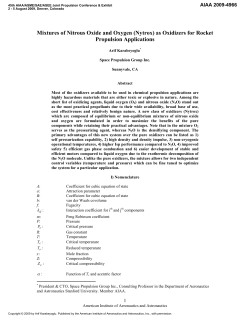 Mixtures of Nitrous Oxide and Oxygen (Nytrox) as Oxidizers for