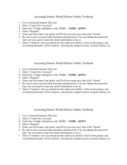 Accessing Honors World History Online Textbook Accessing Honors