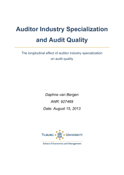Auditor Industry Specialization and Audit Quality