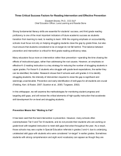 Three Critical Success Factors for Reading