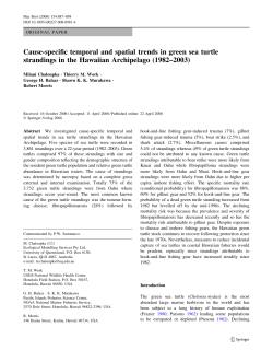 Cause-specific temporal and spatial trends in green sea turtle
