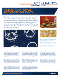 THE BENEFITS OF PARTICLE ACCELERATORS FOR SOCIETY
