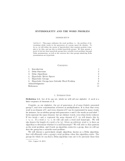 HYPERBOLICITY AND THE WORD PROBLEM Contents 1