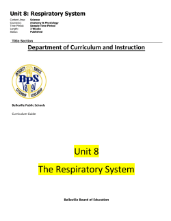 Unit 8 The Respiratory System