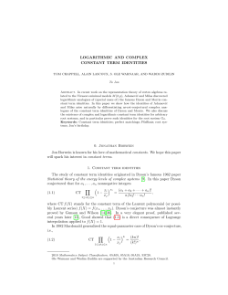 Logarithmic and complex constant term identities