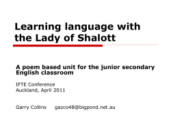 The Lady of Shalott - muchadoaboutenglish-ifte