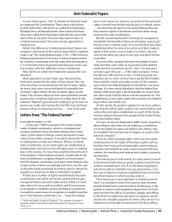 Letters from &ldquo;The Federal Farmer&rdquo; Anti-Federalist Papers