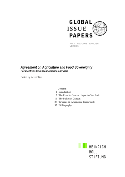 Agreement on Agriculture and Food Sovereignty - Heinrich