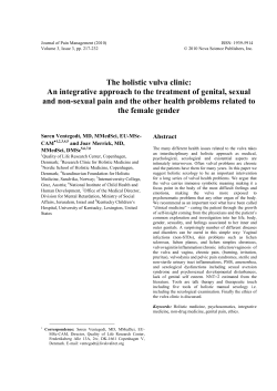 The holistic vulva clinic: An integrative approach to the treatment of