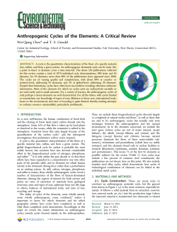 Anthropogenic Cycles of the Elements