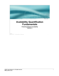 Availability Quantification Fundamentals
