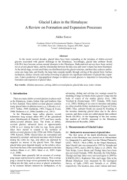 Glacial Lakes in the Himalayas: A Review on Formation and