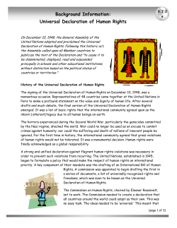 Background Information: Universal Declaration of Human Rights