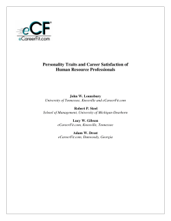 Personality Traits and Career Satisfaction of Human Resource