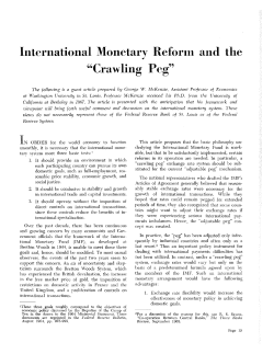 International Monetary Reform and the &ldquo;Crawling Peg&rdquo;