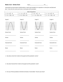 Notes 4.16 - Vertex Form