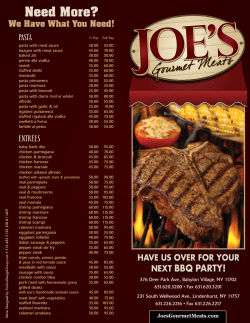 Need More? - Joe`s Gourmet Meats
