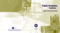 ASHA Public Relations Handbook: A Guide to Reaching the Media