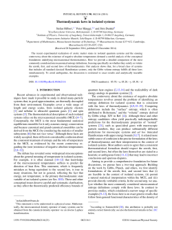 Thermodynamic laws in isolated systems - Physik Uni