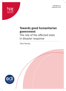 Towards good humanitarian government
