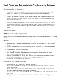 South Florida as a Gateway to Latin America and the Caribbean