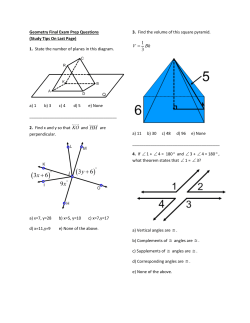 2015 Semester 2 Final Exam Geometry Final Prep Questions and