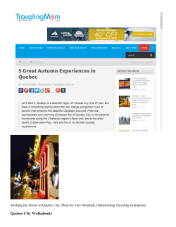 Quebec City Walkabouts - Office du tourisme de Qu&eacute;bec