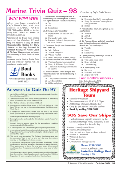 Marine Trivia Quiz &ndash; 98 WIN! WIN!