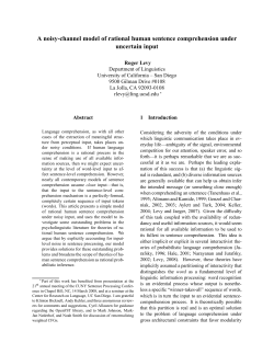 A noisy-channel model of rational human sentence