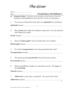 A. Read each sentence then write the definition of the italicized word