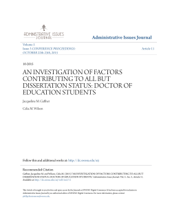 an investigation of factors contributing to all but dissertation status