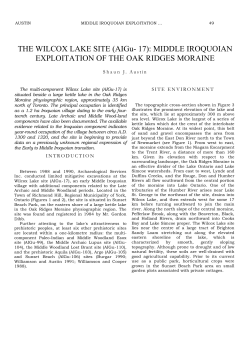 THE WILCOX LAKE SITE - Ontario Archaeological Society